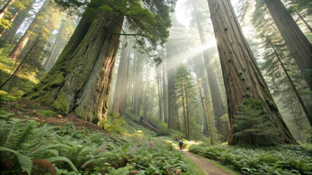 Scenic view of a man riding a swing on a cliff at sunsetの素材