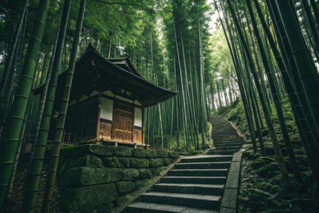 Bamboo grove in Arashiyama, Kyoto, Japanの素材