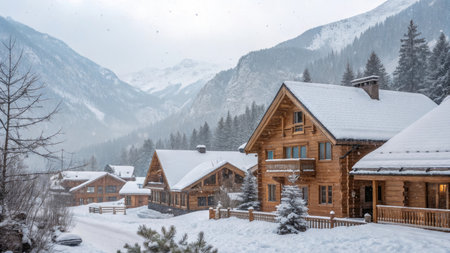 Winter in the swiss alps (Braunwald, Switzerland)の素材