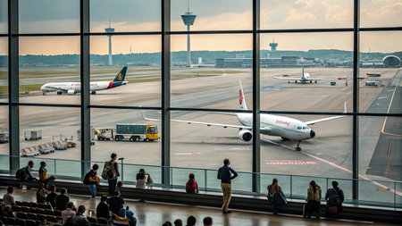 view of Frankfurt airportの素材