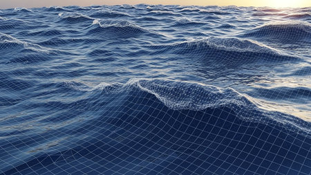 Waves of the sea. 3D illustration. 3D renderingの素材