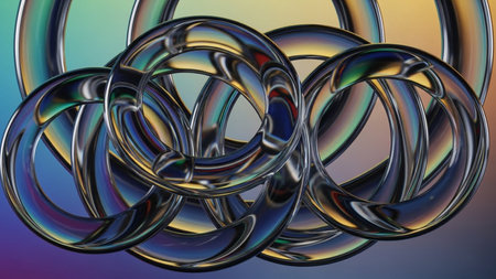 3d rendering of abstract wavy shape, digital artwork for creative graphic designの素材