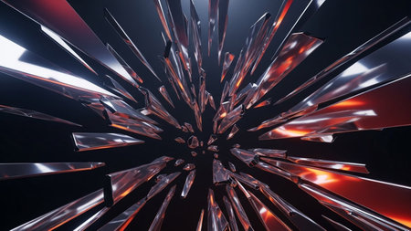 3d rendering of abstract geometric shapes in virtual space. Futuristic backgroundの素材