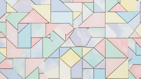 Colorful mosaic wall background. Abstract mosaic tile pattern texture background.の素材