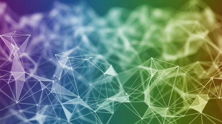 Abstract polygonal space low poly dark background with connecting dots and lines. Connection structure. 3d renderingの素材