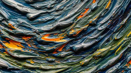 abstract background of oil paint on a palette close-up macroの素材