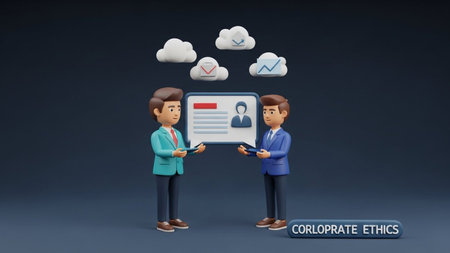 3d illustration of business people and cloud computing, social media conceptの素材