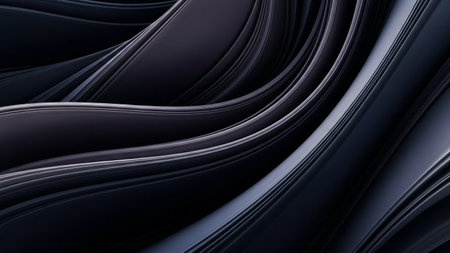 abstract background with smooth wavy lines in black and white colorsの素材