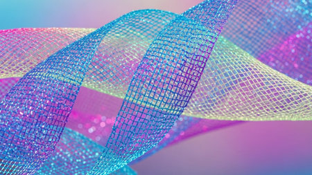 abstract background with blue and pink lines and bokeh effectの素材