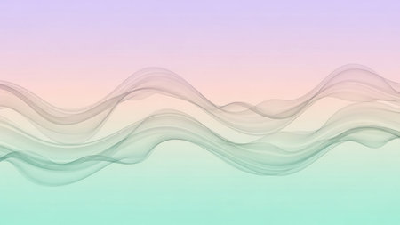 Abstract background with a glowing abstract waves, design element. Digital illustration.の素材