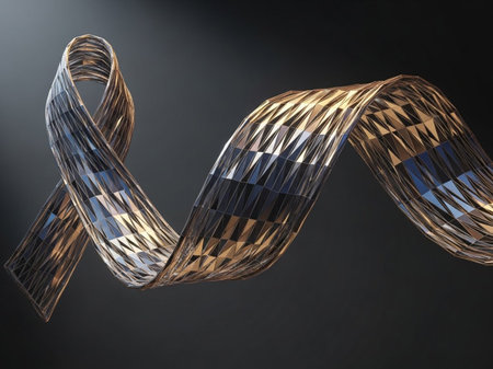 3d rendering of a ribbon in the shape of an infinity symbolの素材