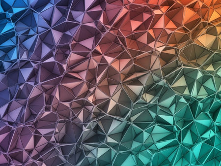 Abstract 3d rendering of chaotic polygonal background. Triangular low poly designの素材
