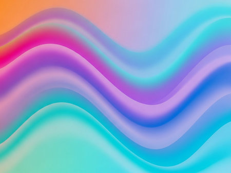 abstract background with smooth wavy lines in blue and pink colorsの素材