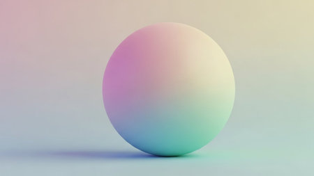 3d rendering of a sphere in pastel colors. Abstract background.の素材
