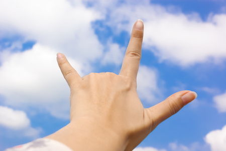 I LOVE YOU Blue Sky Backgroundの写真素材