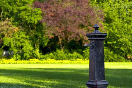 dry fountain in the park, in Budapest, Margit-szigetの写真素材