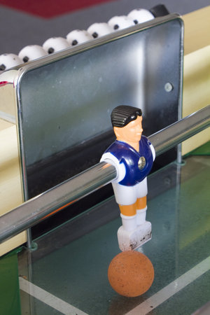 Table football or soccer, with goal keeper