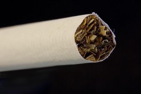 The tip af a cigarette, shallow depth of field, macroの写真素材