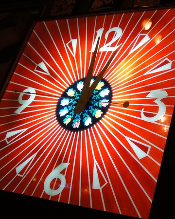 Retro Red Radial Clock の写真素材