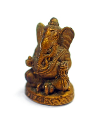 Red Gold Metal Statue Art God Ganesh, Who give the Happiness and Opportunity : Having Funの写真素材