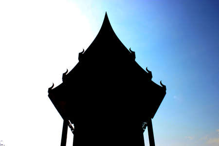 Siluate Large thai church, Thailand: Wat Aownoi Prachubkhirikhanの写真素材