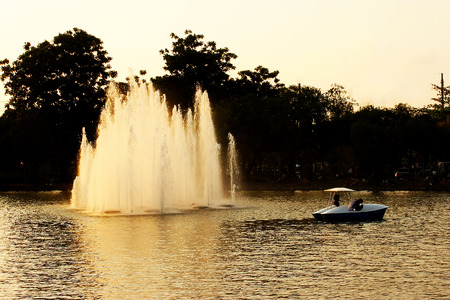 fountain in the parkの写真素材