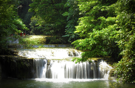 Waterfall in national park of Thailandの写真素材