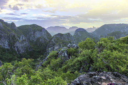 Moutain Green view point at Khao Dangの写真素材