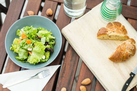 Salad for a light lunch outsideの写真素材