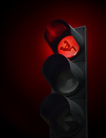 Notice of sex symbol on traffic light