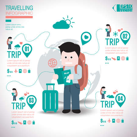 Travel Template Design Infographicのイラスト素材
