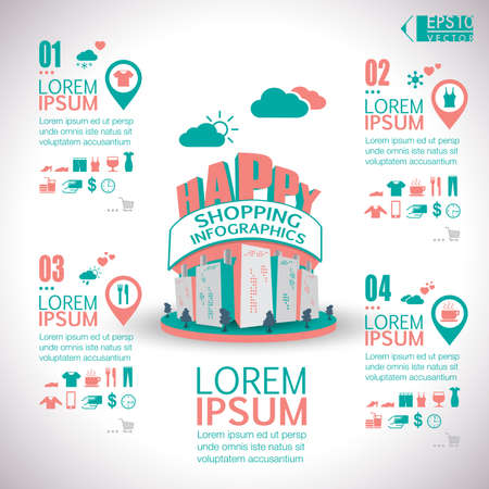 Shopping infographicsのイラスト素材