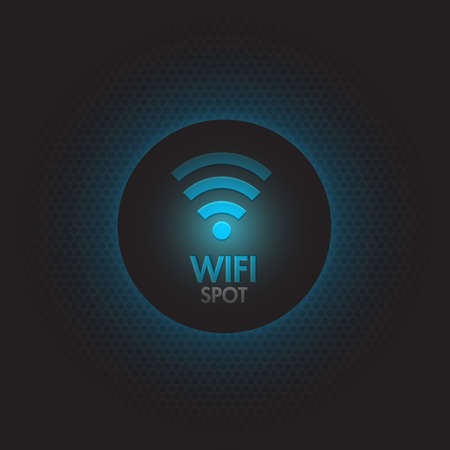 Abstract blue wifi spot vector designのイラスト素材