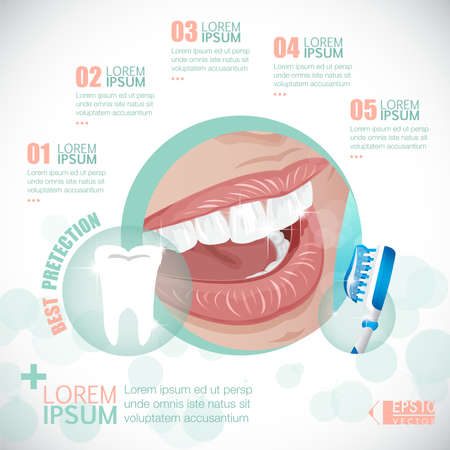 Tooth Dental Infographic Template vectorのイラスト素材