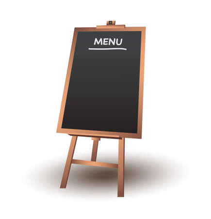 Blank menu chalkboard in wooden frame vectorのイラスト素材