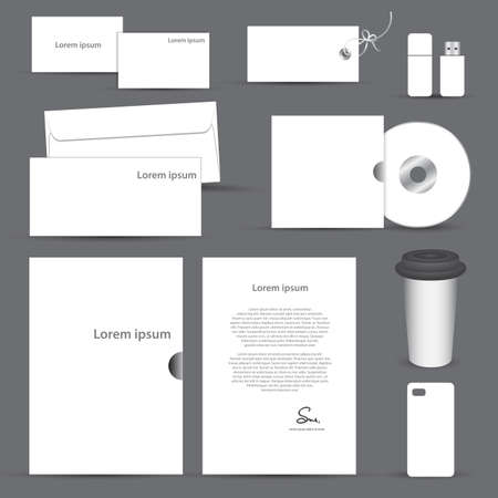 Set of blank stationery vectorのイラスト素材