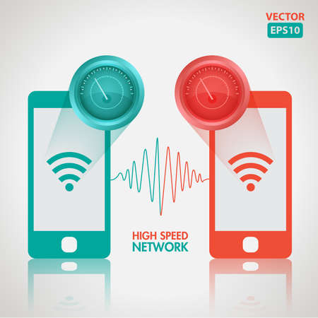 High speed network illustration with iconsのイラスト素材