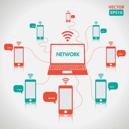 Network network element and icons vectorのイラスト素材