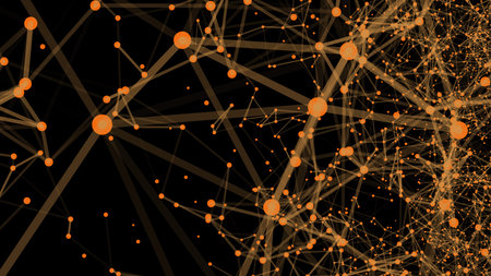 Abstract digital background, Plexus effect. Abstract polygonal background with connecting dots and...