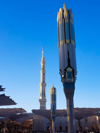 Madinah, Saudi Arabia march 2019, Muslims at Prophet Muhammad's mosque square in Madinah Al-Munawarrah. The mosque is one of the holiest places for muslims.のeditorial素材
