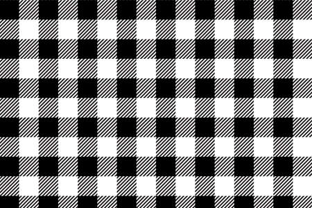 Black gingham pattern. Texture from rhombus/squares for - plaid, tablecloths, clothes, shirts, dresses, paper, bedding, blankets, quilts and other textile products.Vector illustration.EPS-10.のイラスト素材