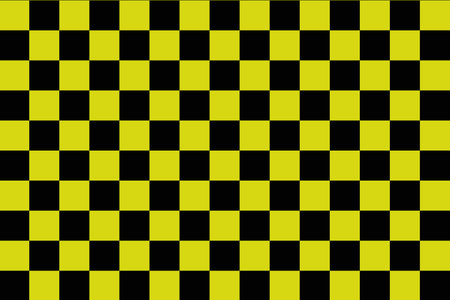 Checkered patterns. Seamless vector abstract basic backgrounds. Black and yellow colored cross...