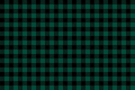 Green Black Lumberjack plaid seamless pattern. Texture for - plaid, tablecloths, clothes, shirts, dresses, paper, bedding, blankets, quilts and other textile products. Vector illustration.のイラスト素材