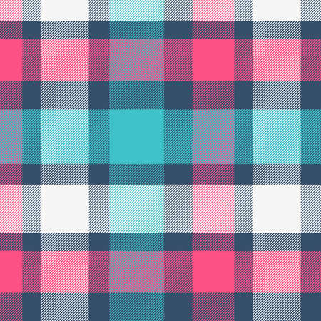 Pattern in Magenta and Cyan . Texture for plaid, tablecloths, clothes, shirts, dresses, paper, bedding, blankets, quilts and other textile products. Vector illustrationのイラスト素材