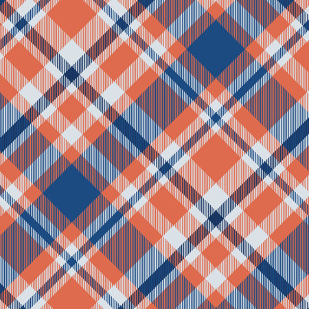 Pattern in blue and orange. Texture for plaid, tablecloths, clothes, shirts, dresses, paper,...