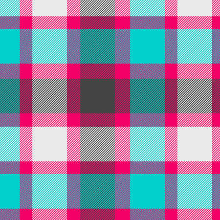 Pattern in magenta and Cyan . Texture for plaid, tablecloths, clothes, shirts, dresses, paper, bedding, blankets, quilts and other textile products. Vector illustrationのイラスト素材