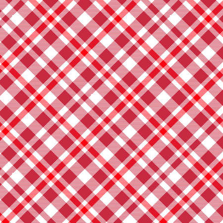 Tartan, Red and White plaid pattern. Texture for plaid, tablecloths, clothes, shirts, dresses, paper, bedding, blankets, quilts and other textile products.のイラスト素材