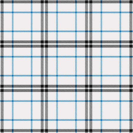 Tartan Pattern in Blue, Black and White. Texture for plaid, tablecloths, clothes, shirts, dresses, paper, bedding, blankets, quilts and other textile products.のイラスト素材