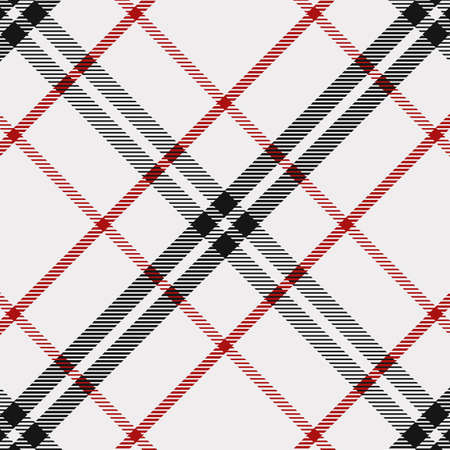 Tartan Pattern in Red,Black and White. Texture for plaid, tablecloths, clothes, shirts, dresses, paper, bedding, blankets, quilts and other textile products.のイラスト素材