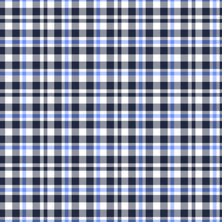 Tartan, Blue, White and Black plaid pattern. Texture for plaid, tablecloths, clothes, shirts, dresses, paper, bedding, blankets, quilts and other textile products.のイラスト素材